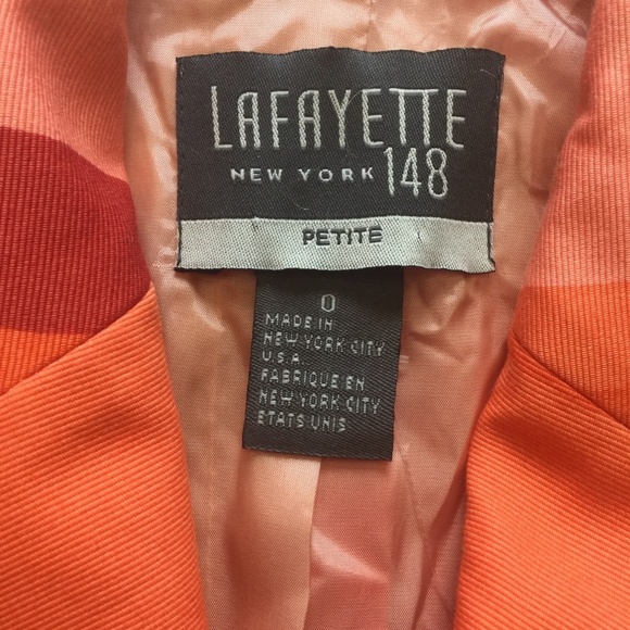 LAFAYETTE 148 Petite Peach Multi Stripe Blazer NWT - Picture 4 of 8